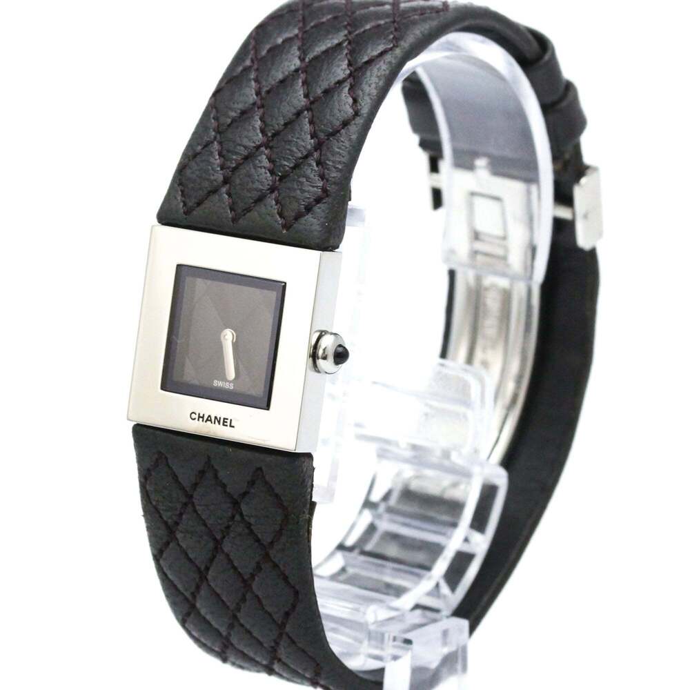 Chanel Matelasse Quartz Stainless Steel and Quilted Leather 19
